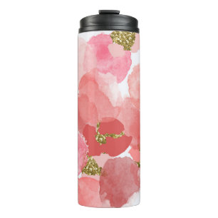 Colour, abstract, diverse seamless pattern with thermal tumbler