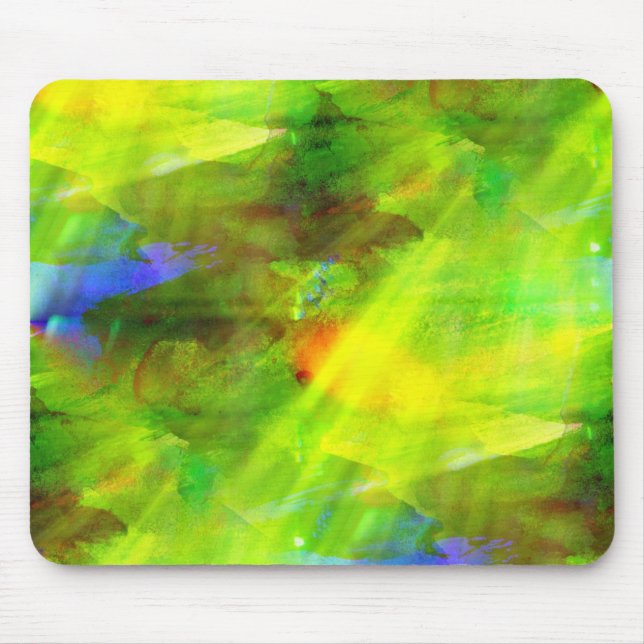 colour abstract seamless background green, yellow mouse mat (Front)