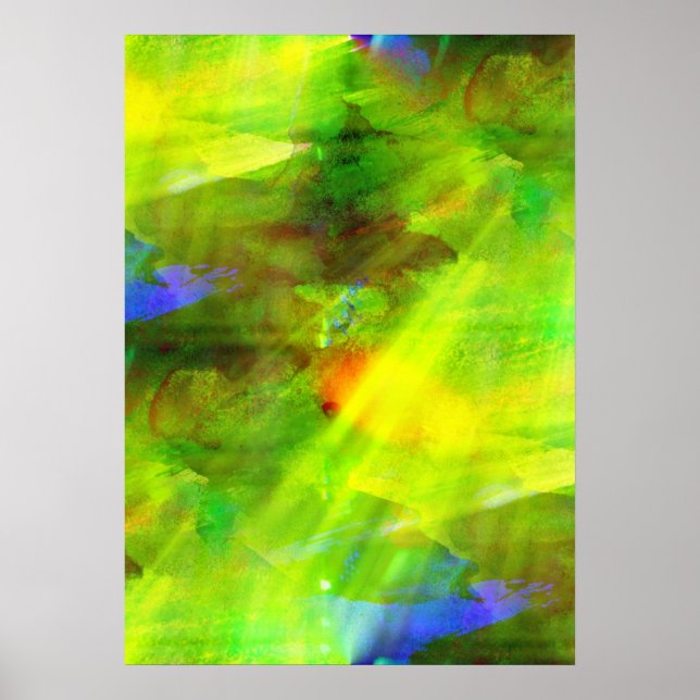 colour abstract seamless background green, yellow poster (Front)
