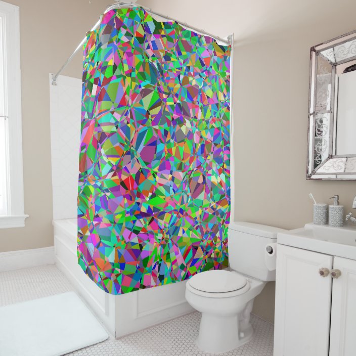 Colour Abstract Stained Glass Pattern Shower Curtain | Zazzle.co.uk