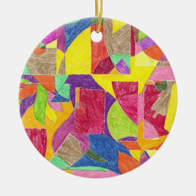 Colour Abstractions Ceramic Tree Decoration (Front)