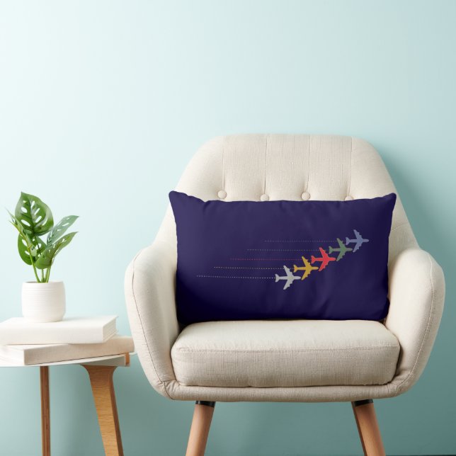 colour Aeroplanes air-themed Lumbar Cushion (Chair)