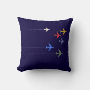 colour aeroplanes cushion