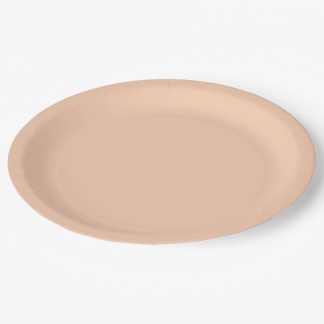 colour apricot paper plate (Angled)