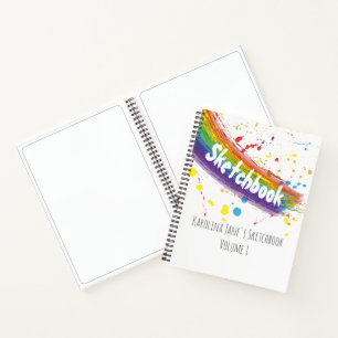 Colour Art Cute personalised kid sketchbook Notebook