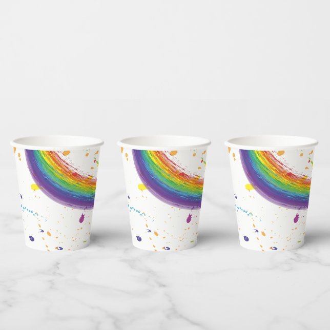 Colour Art Party Birthday Paper Cups (Multi)