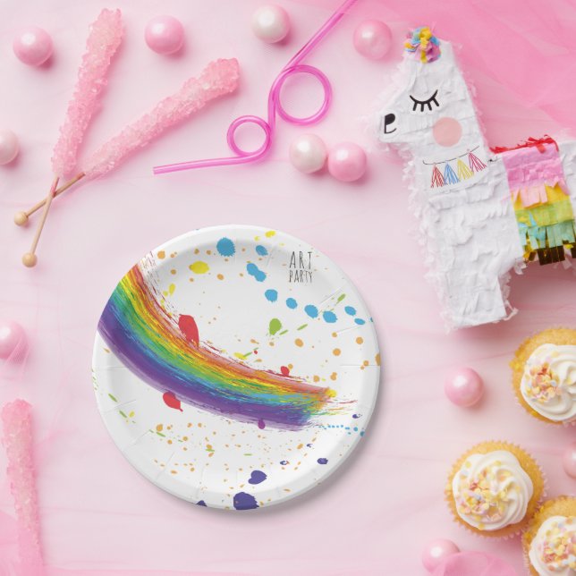Colour Art Party Birthday Paper Plate (Party)