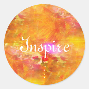 colour art seamless background yellow, orange classic round sticker