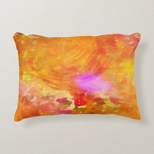 colour art seamless background yellow, orange decorative cushion (Front)