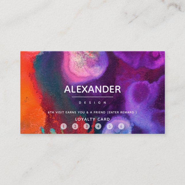 Colour Awakening | Abstract Expression Design Loyalty Card (Front)