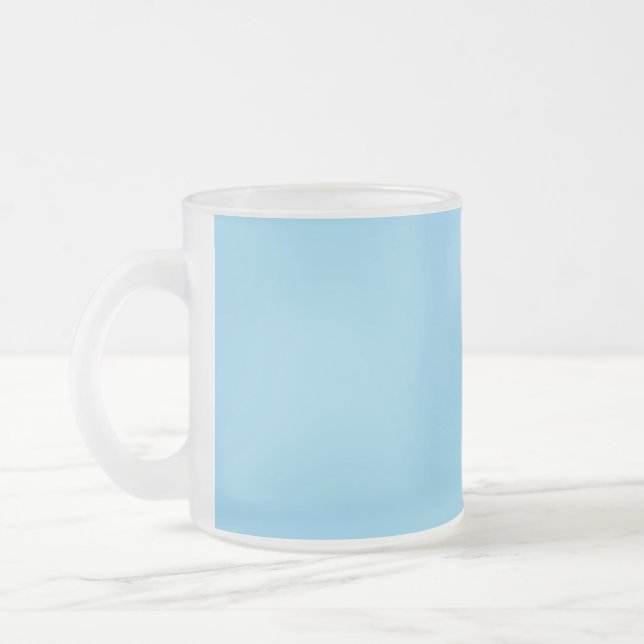colour baby blue frosted glass coffee mug (Left)