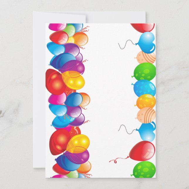 Colour Balloons Invitation (Front)