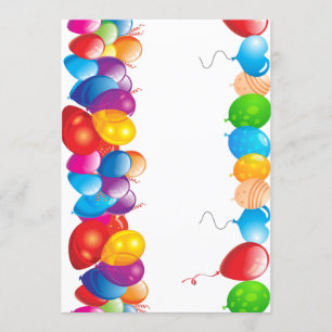 Colour Balloons Invitation