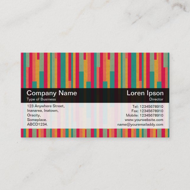 Colour Band - Black - Abstract 240113a Business Card (Front)