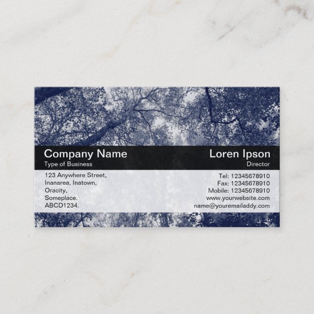 Colour Band - Black - Blue Autumn Business Card (Front)