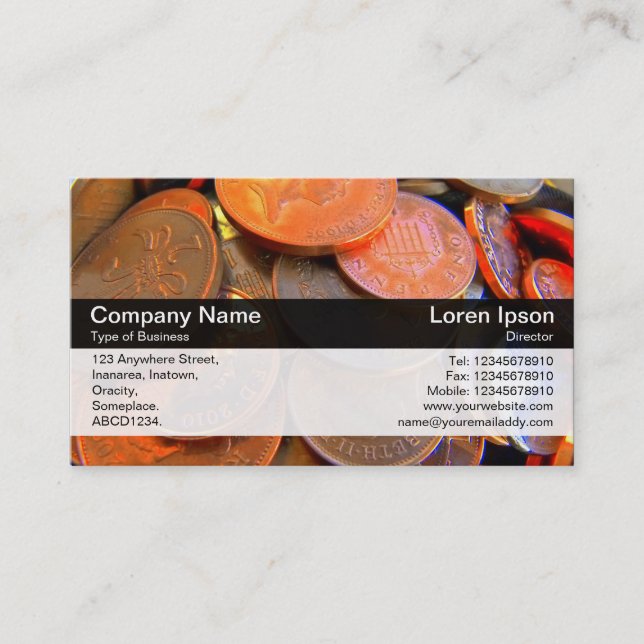 Colour Band - Black - Colour of Money Business Card (Front)