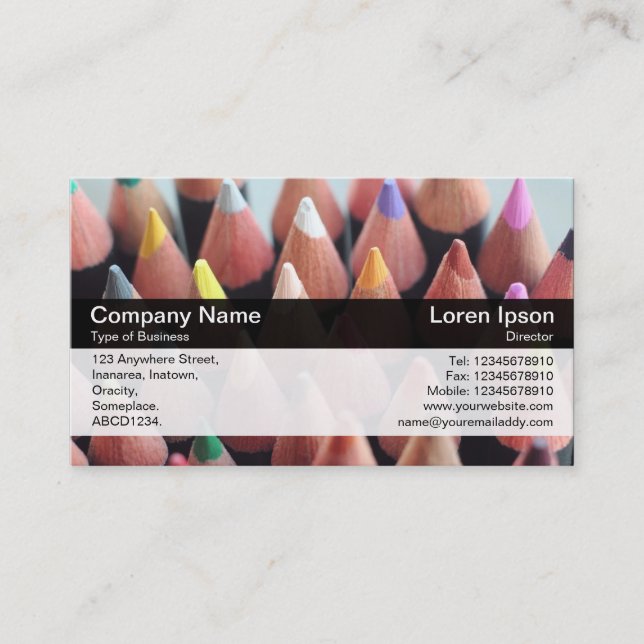 Colour Band - Black - Colour Pencils Business Card (Front)