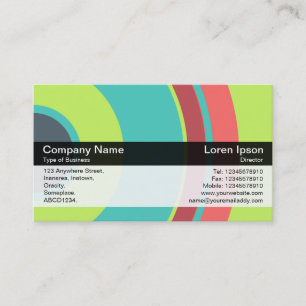 Colour Band - Black - Colourful Circles 04 Business Card