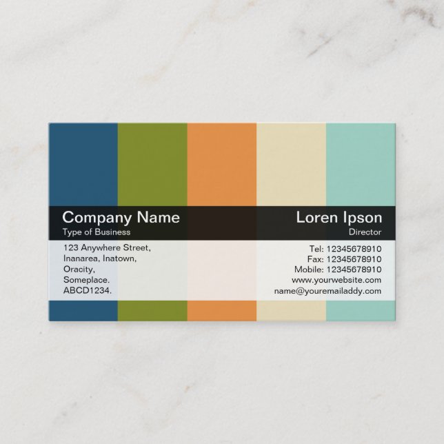 Colour Band - Black - Colours Business Card (Front)