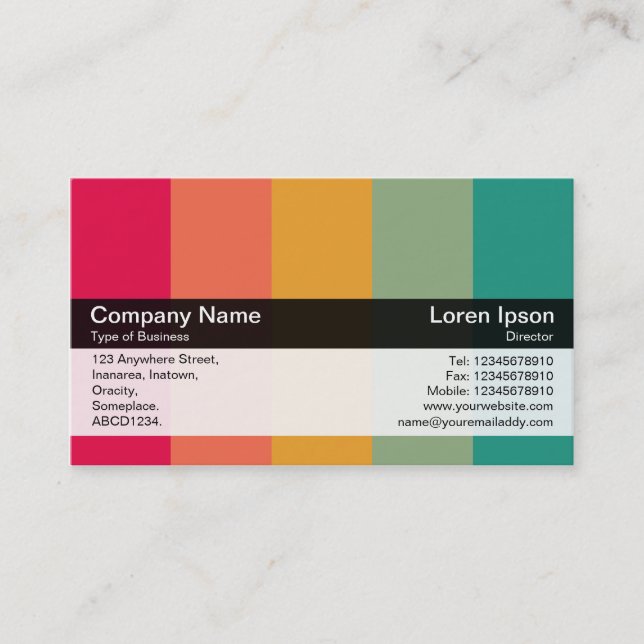 Colour Band - Black - Colours Business Card (Front)
