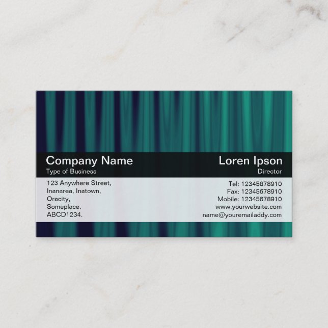 Colour Band - Black - Green Drapery Business Card (Front)