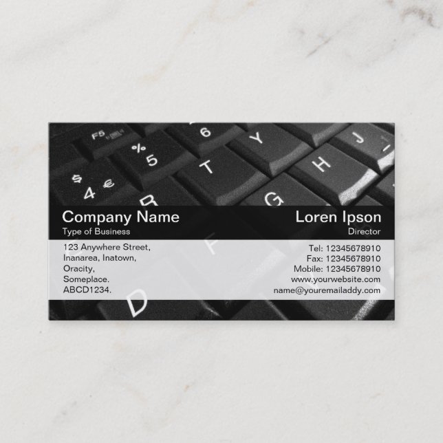 Colour Band - Black - Keyboard Business Card (Front)