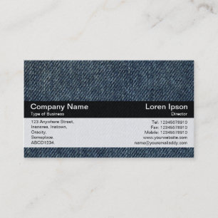 Colour Band - Black - Old Blue Jeans Business Card