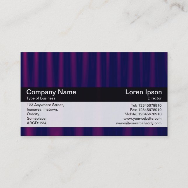 Colour Band - Black - Purple Drapery Business Card (Front)