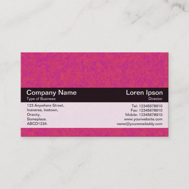 Colour Band - Black - Red Stone Business Card (Front)
