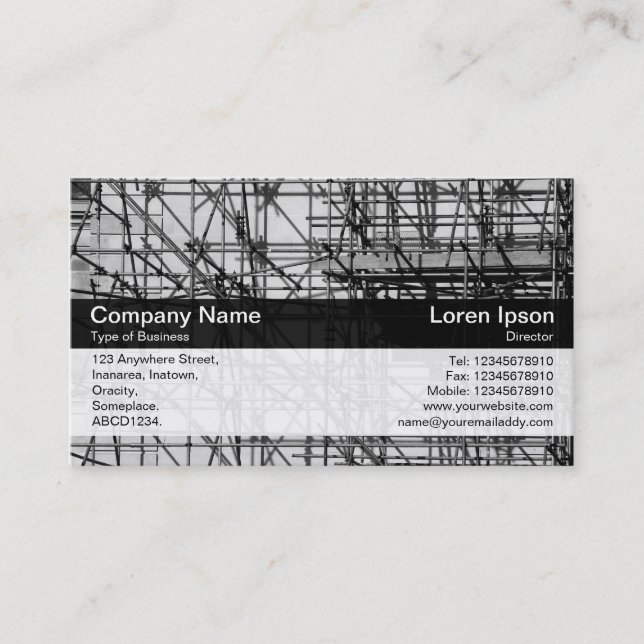 Colour Band - Black - Scaffolding Business Card (Front)