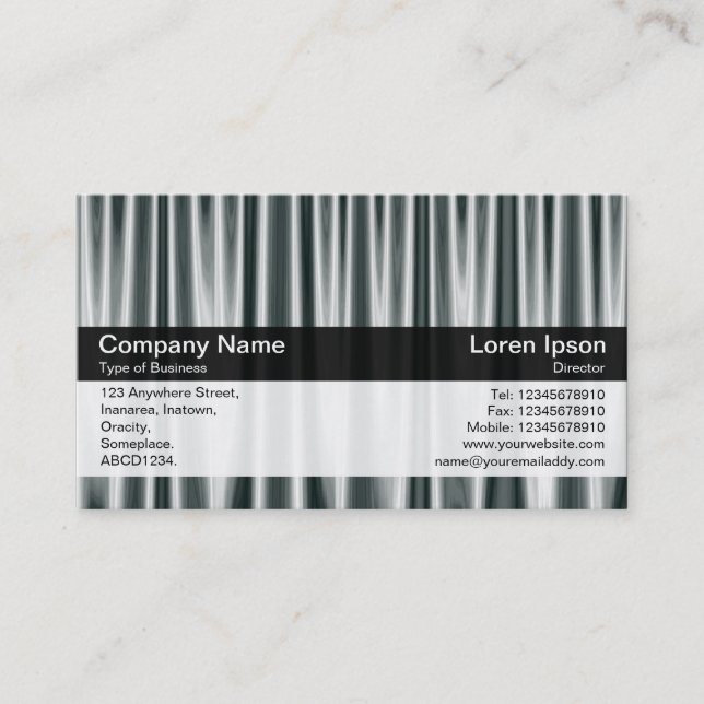 Colour Band - Black - Silver Curtain Business Card (Front)