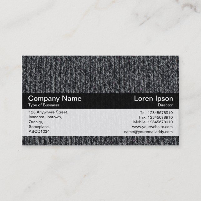 Colour Band - Black - Woolly Jumper 02 Business Card (Front)