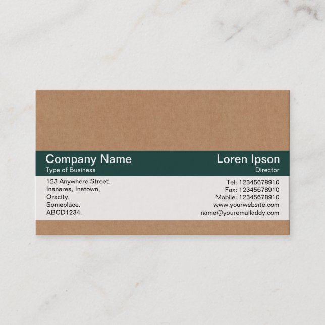 Colour Band - Dk Green - Cardboard Box Business Card (Front)