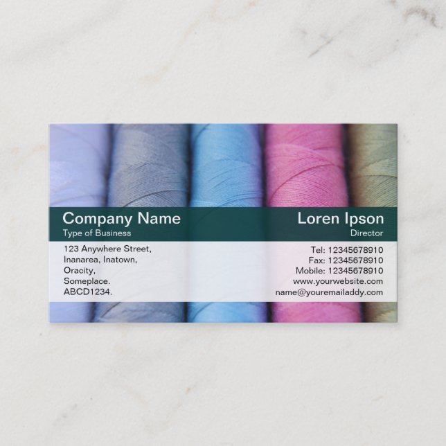 Colour Band - Dk Green - Reels of Cotton Business Card (Front)