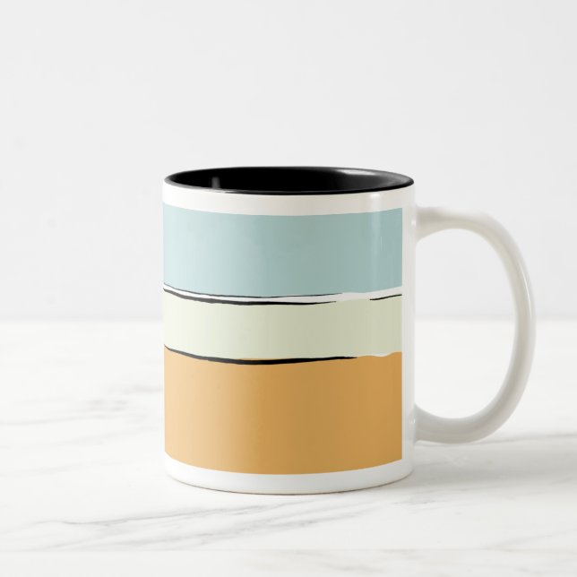 Colour Bands Pattern Two-Tone Coffee Mug (Right)