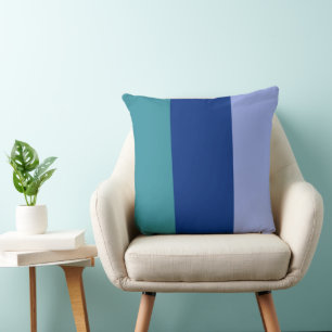 Colour Bands Three Shades Of Blue Cushion
