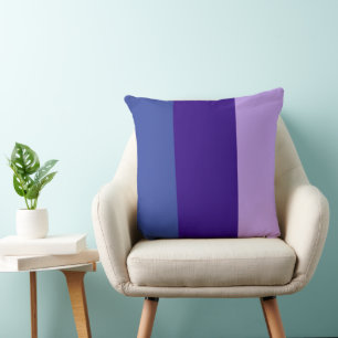 Colour Bands Three Shades Of Blue Lilac Cushion