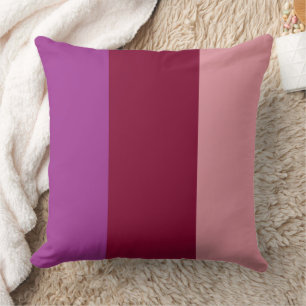 Colour Bands Three Shades Purple Magenta Pink Cushion