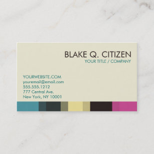 Colour Bar Business Card - Chic blue pink cream