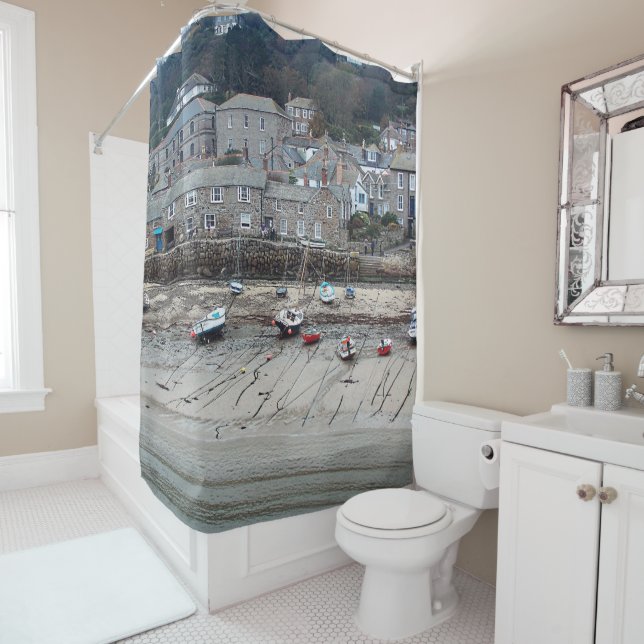 Colour Beach Scene Shower Curtain (In Situ)