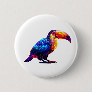 Colour Beautiful Toucan 6 Cm Round Badge