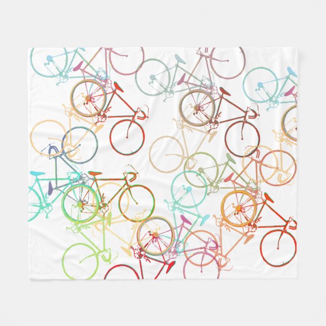 Colour Bicycles Fleece Blanket (Front (Horizontal))