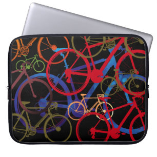 Colour Bikes Black Laptop Sleeve