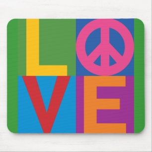 Colour Black LOVE Mouse Mat