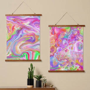 Colour Blast Marble Fluid Art Hanging Tapestry