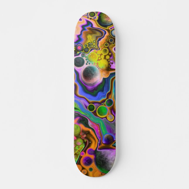 Colour Blast Modern Abstract Fluid Art Skateboard (Front)