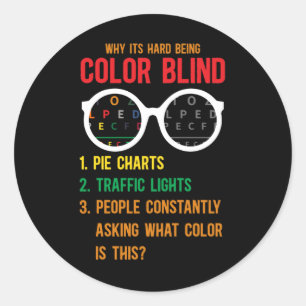 Colour Blind Blindness Test Eye Glasses Classic Round Sticker