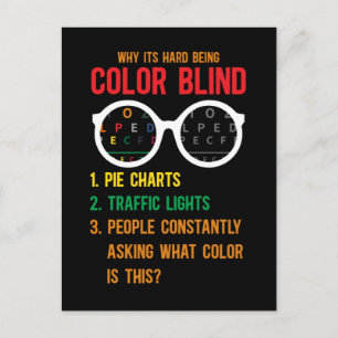 Colour Blind Blindness Test Eye Glasses Postcard