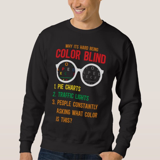 Colour Blind Blindness Test Eye Glasses Sweatshirt (Front)