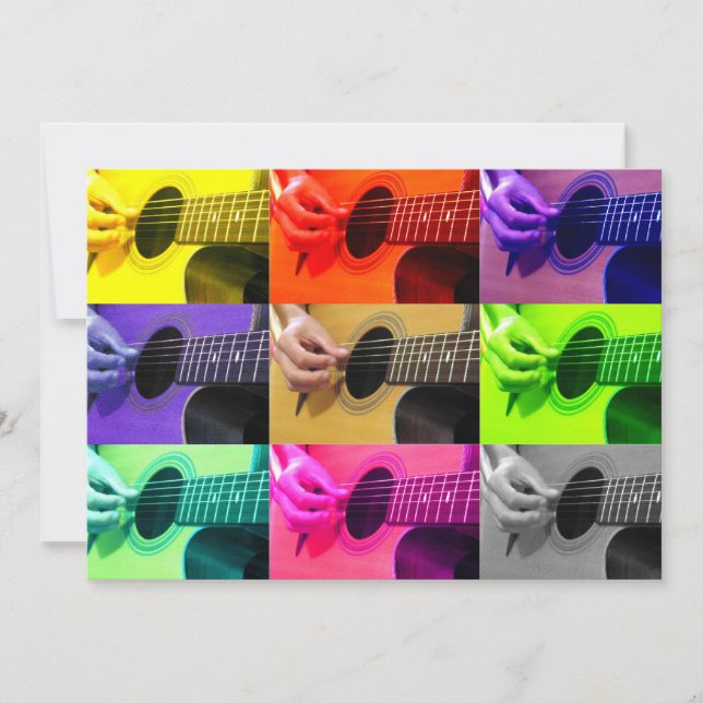 Colour Blind Guitar Party Invitation (Front)